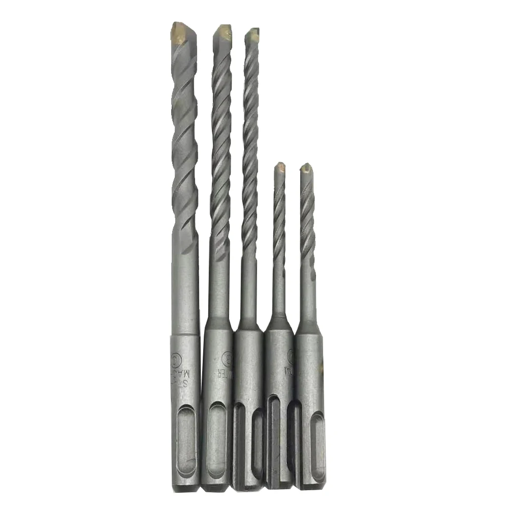 Brocas para martelo, ferramentas de concreto reforçado, alvenaria, mármore, tijolo e telha, pacote com 5 peças