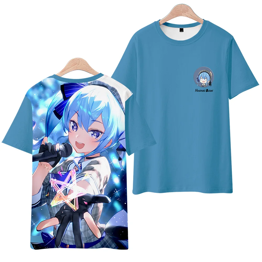 HOLOLIVE VTuber Hosimati Suisei 3D Printed Spring Summer Preppy Men/Women Street Clothes T-shirt Streetwear Kawaii style