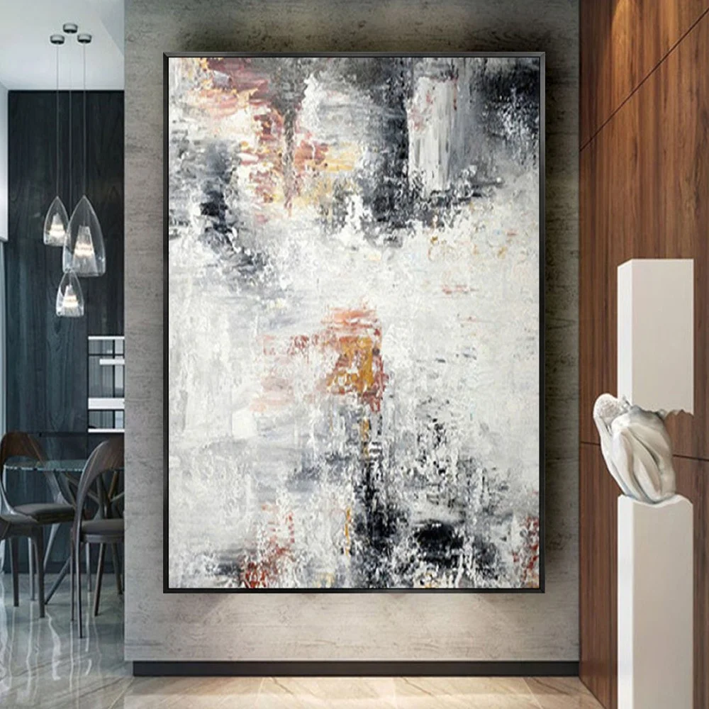 

Nordic Minimalism Palette gray Hand Painted Oil Painting on Canvas Painting Marble Mural Painting On Canvas Gray Paint picture