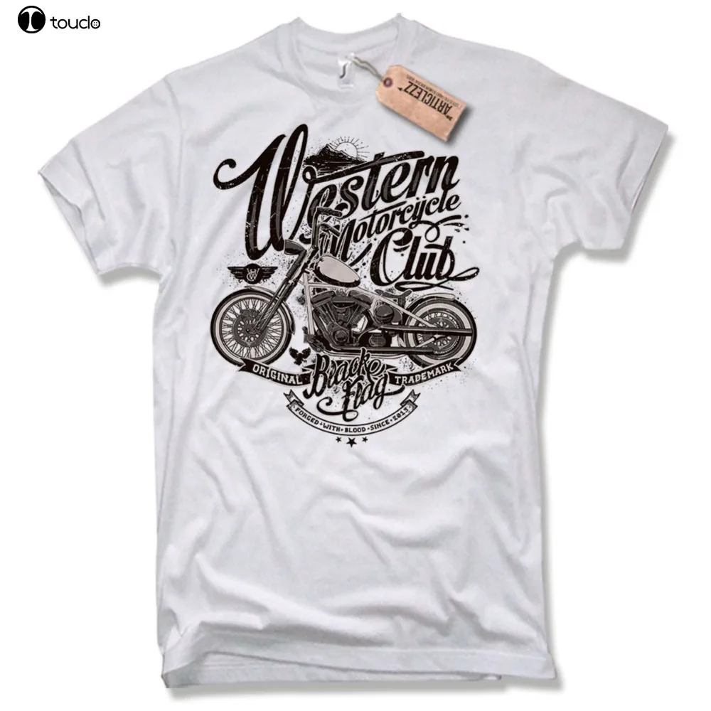 Motorcycle T-Shirt Oldschool Motorrad Biker Chopper Bobber Skull Gift Club 2019 Fashion Round Neck Clothes Casual Tops T Shirt