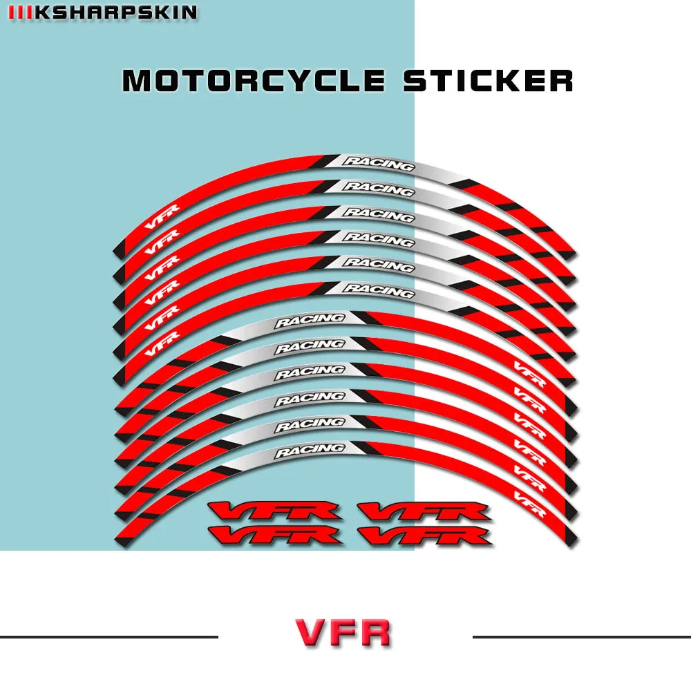 

Motorcycle Wheel Ring Sticker Waterproof Reflective High Quality Sticker for Honda VFR 250 400 600 1000