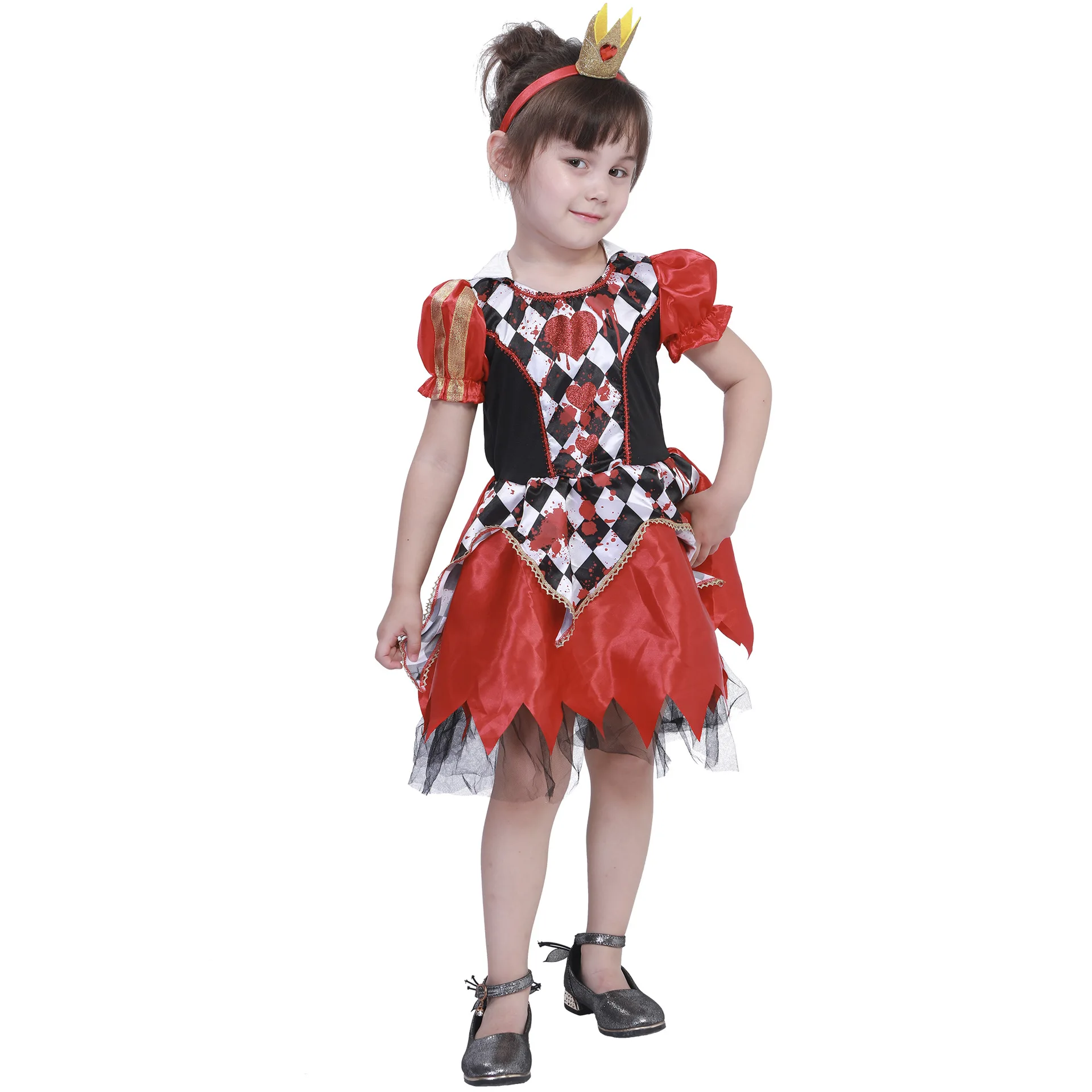 

Halloween Stage Show Performances Clothing Fairy Tale Sweetheart Queen Of Hearts Costume Party Holiday Gift Cospaly Dress Suit