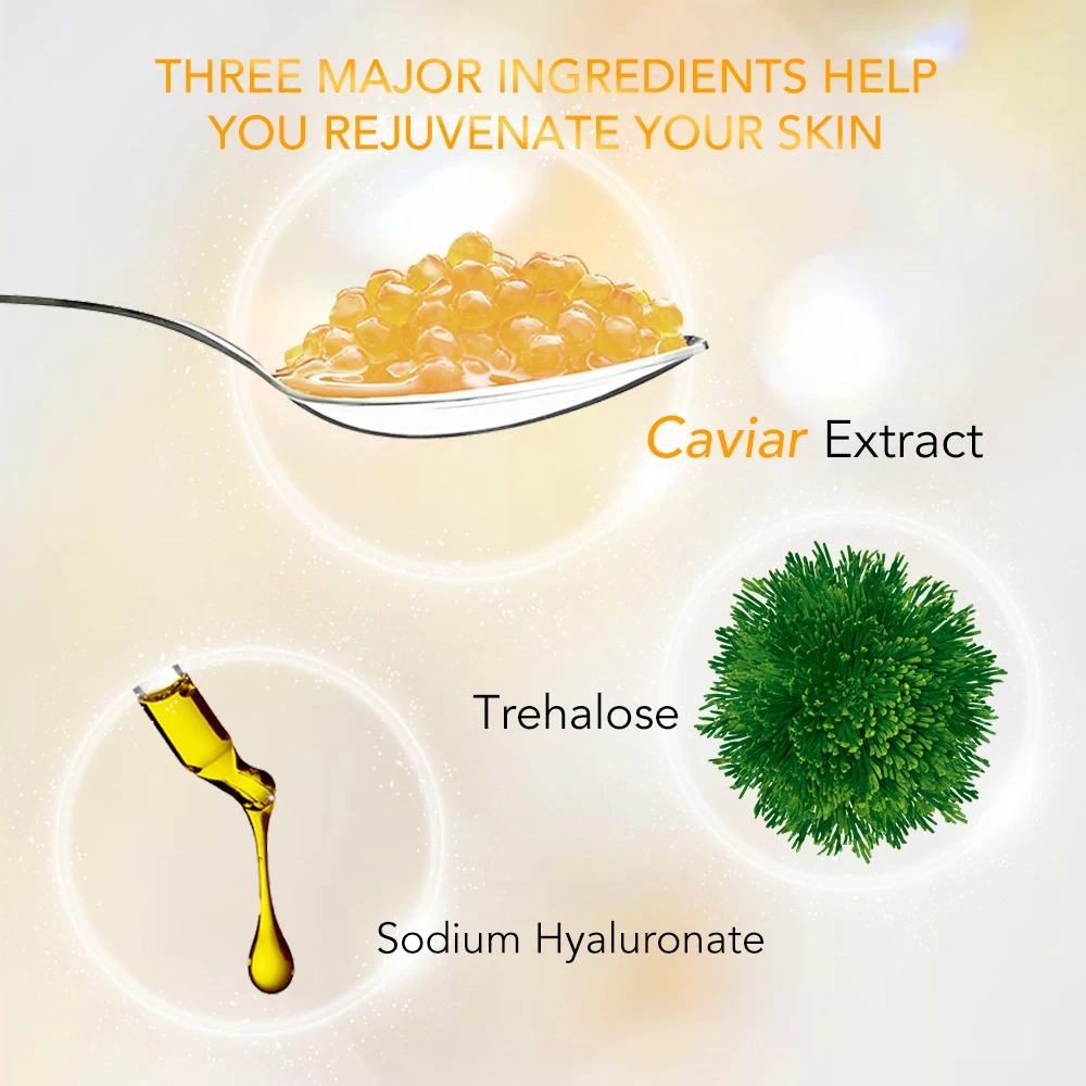 Zdjęcie 4: AILKE Caviar Extract Whitening Face Essence, redukuje zmarszczki, drobne linie, nawilża, z serum do twarzy z hialuronatem sodu