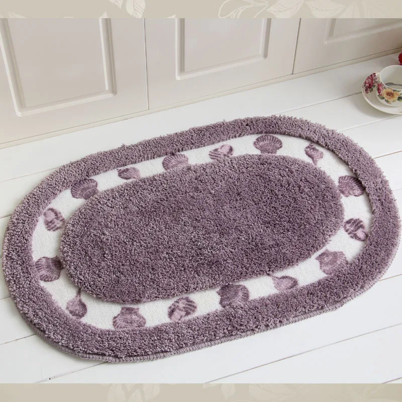 Oval Shape Bathroom Carpet, Microfiber, Bathtub Side Floor, Non-Slip Bath Mats, Toilet Rugs, Doormat for Shower 40x60 50x80cm