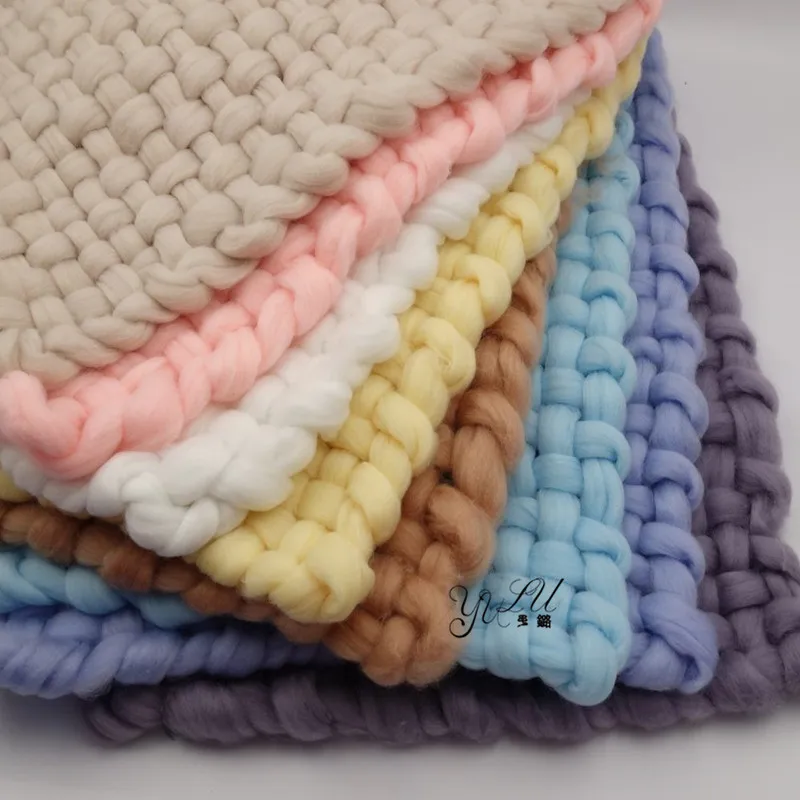 45x40cm Handmade Wool Blanket Basket Stuffer Filler Newborn Baby Photography Backdrops Props Studio Background Accessories