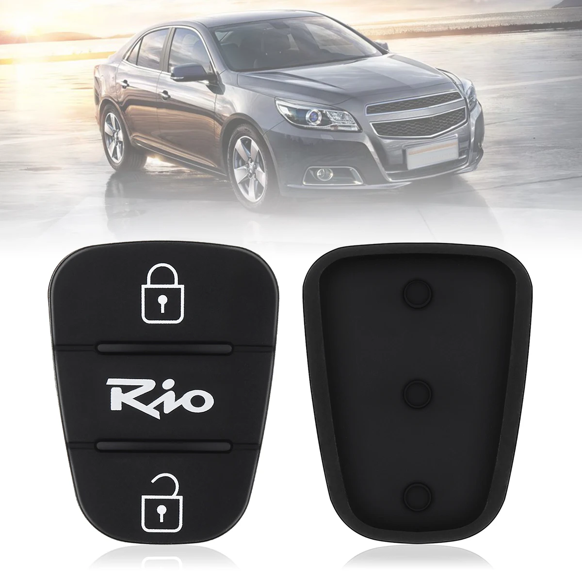 

3 Buttons Rubber Pad Insert Replacement Fit for Hyundai Solaris Accent Tucson l10 l20 l30 Kia Rio Flip Remote Car Key Shell