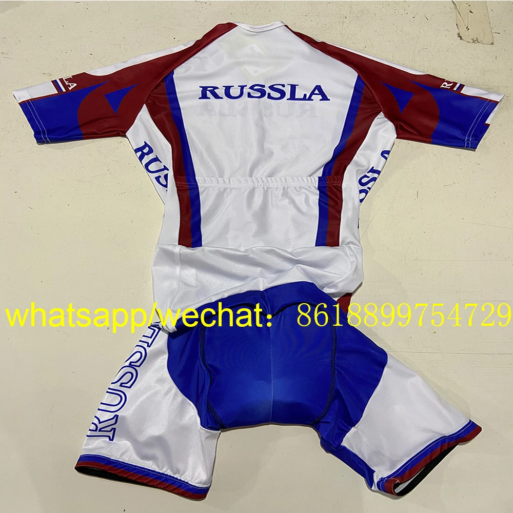 RUSSIA Ciclismo tuta manica lunga Kit uomo bici Triathlon giro tuta bicicletta Jersey Body Speedsuit Roupa Ciclismo bavaglino corto