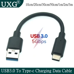 Кабель USB Type-C 10 см/1 м для Samsung Galaxy S9/Note 8/9, USB 3,0, Type-C, USB C, 3A, кабель для быстрой зарядки и передачи данных для Huawei P10, P20 Pro