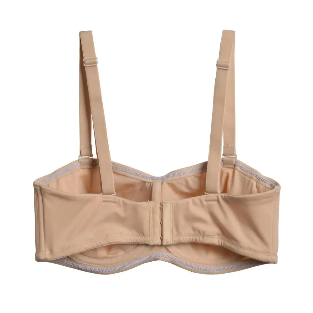 YBCG Full Cup Push Up Women Bra Padded Convertible Transparent Shoulder Straps Underwear Solid Non-slip Strength Lingerie