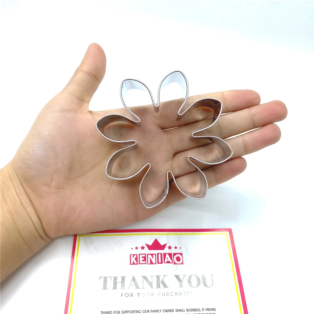 KENIAO Spring Easter Daisy Flower Cookie Cutter 8*8 cm Biscuit Fondant Bread Sandwich Stainless Steel Large Size Cooki Mold Tool