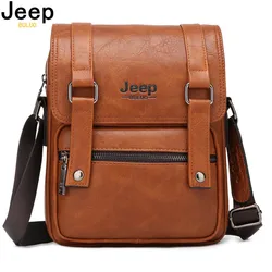 JEEP BULUO Brand Man's Crossbody Shoulder Bag Large Capacity Leather Travel Tote Men Multi-function Messenger Bags New Arrivals