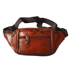 Fashion Men Genuine Leather Waist Packs Men Organizer Travel Waist Pack Necessity Waist Belt Mobile Phone Bag