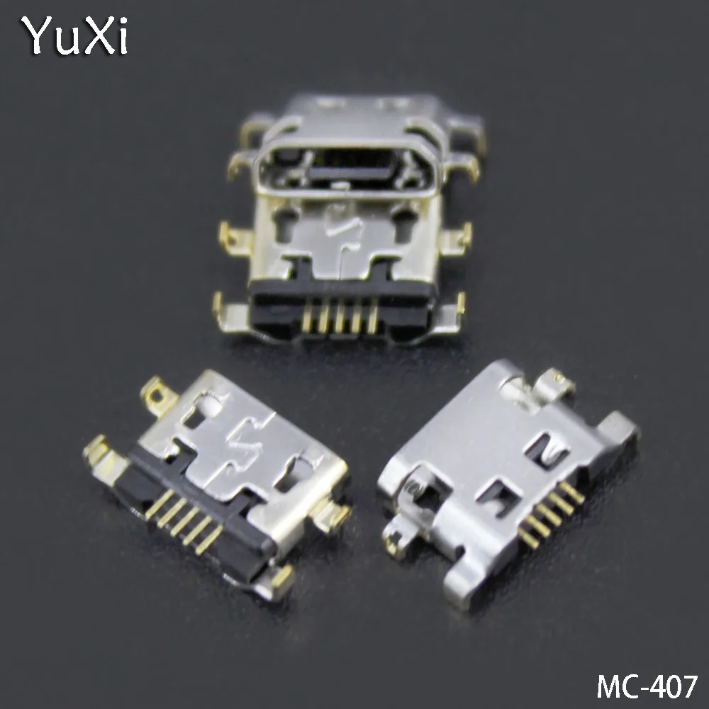 

YuXi 100PCS/lot Micro USB Charging Port Connector for Alcatel 6035R Idol S 4033 4033D for POP C3 Replacement parts