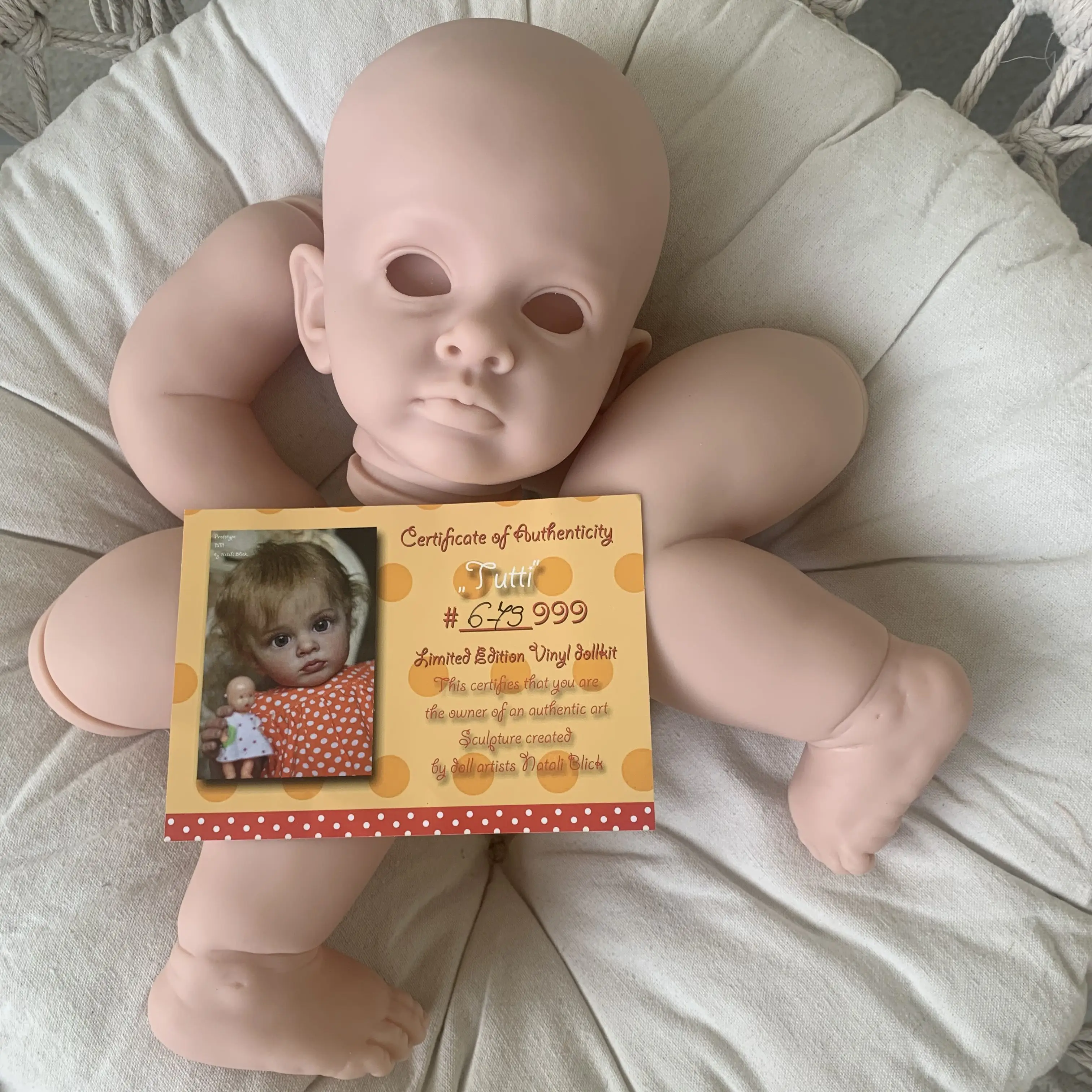 NPK 23 pollici Reborn Doll Kit Tutti con COA Rare Limited venduto Edition Cute Baby fai da te parti di bambole non finite