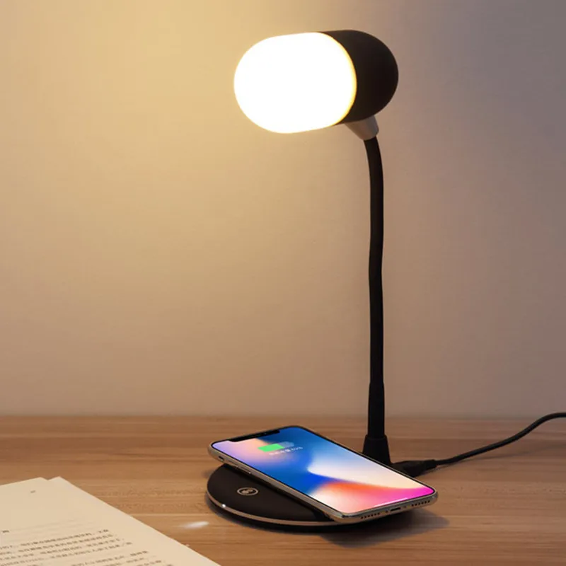 

Smart Mobile Phone Bluetooth Speaker Bedside Dimmable Table Lamp Wireless Charger Touch Led Lights Desktop Office Lighting Light