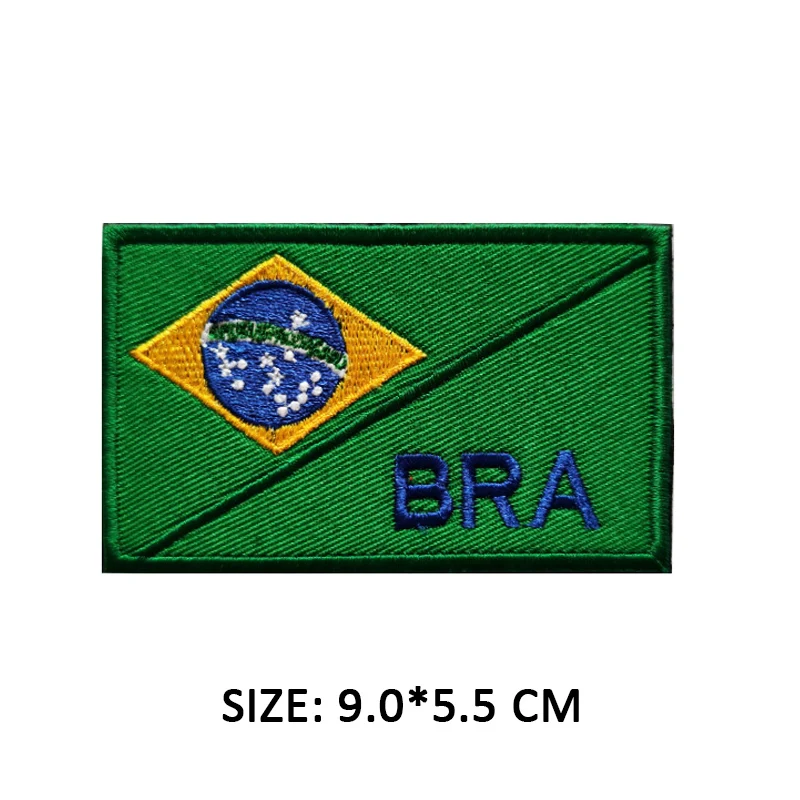 Vlag Codering Brazilië Spanje Rusland Geborduurde Haak Lus Badge Doek Stickers Army Tactical Patch Rugzak Hoed Persoonlijkheid Militaire