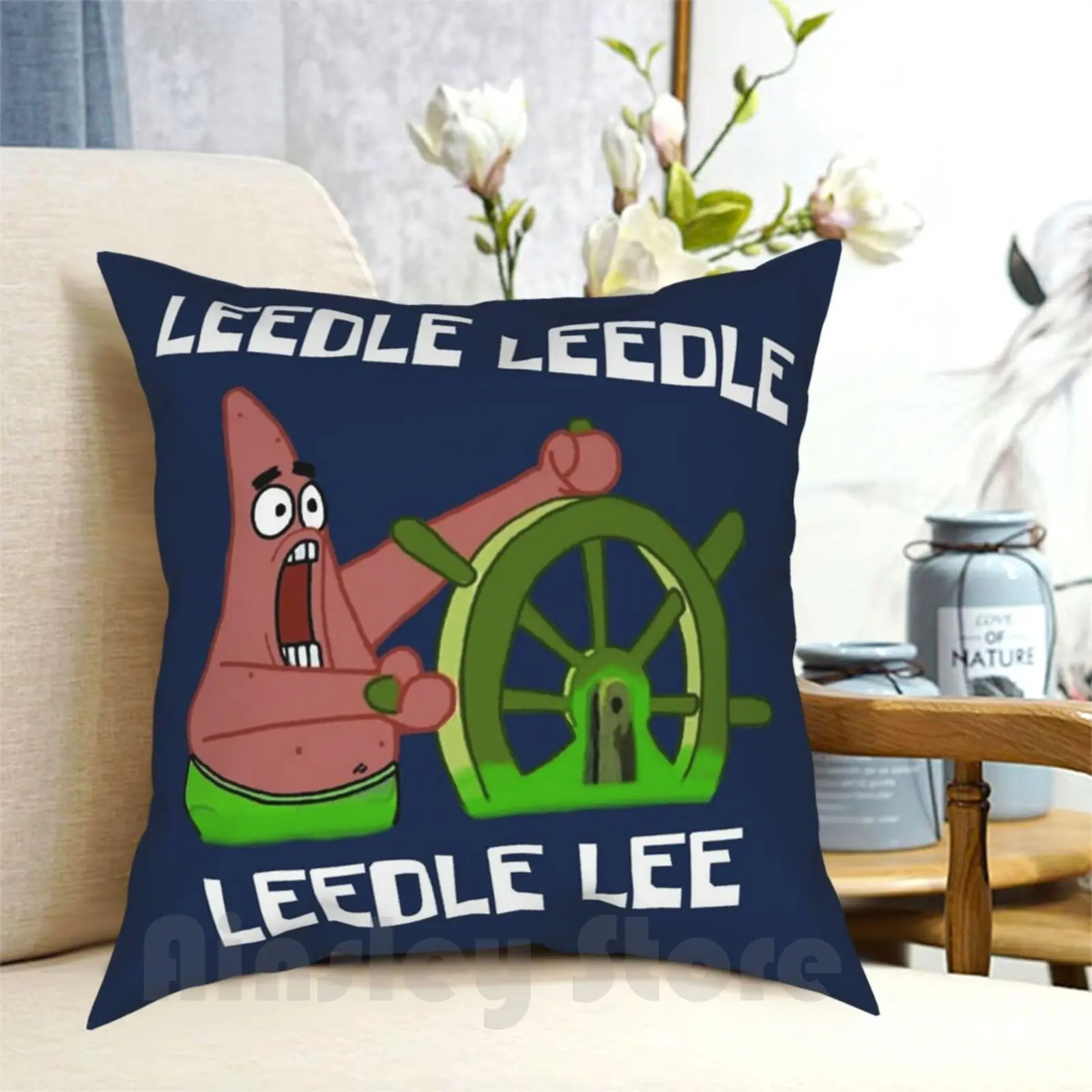 Leedle Leedle Leedle Lee Pillow Case Printed Home Soft DIY Pillow cover Star Squidward Mr Krabs Plankton Sandy Cartoons