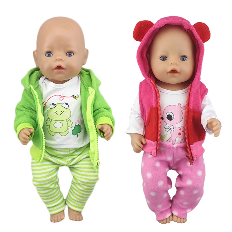 2023 New Cute frog Suits Fit For 43cm Baby Doll 17 Inch Reborn Baby Doll Clothes