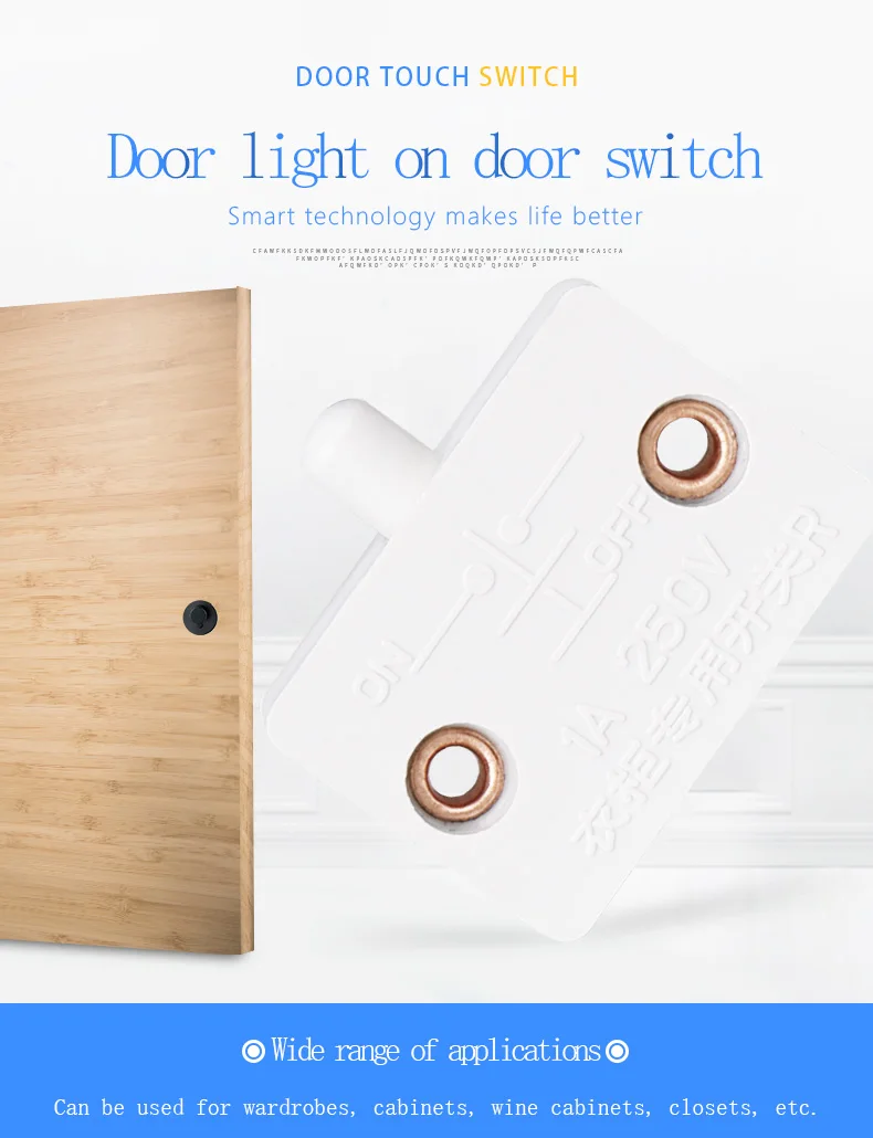 1/3 Stück Schranklichtschalter mit automatischer Rückstellung, TZT Haushalts-Schranktürsteuerungsschalter, Kleiderschrank-Lichtschalter – Detail 1