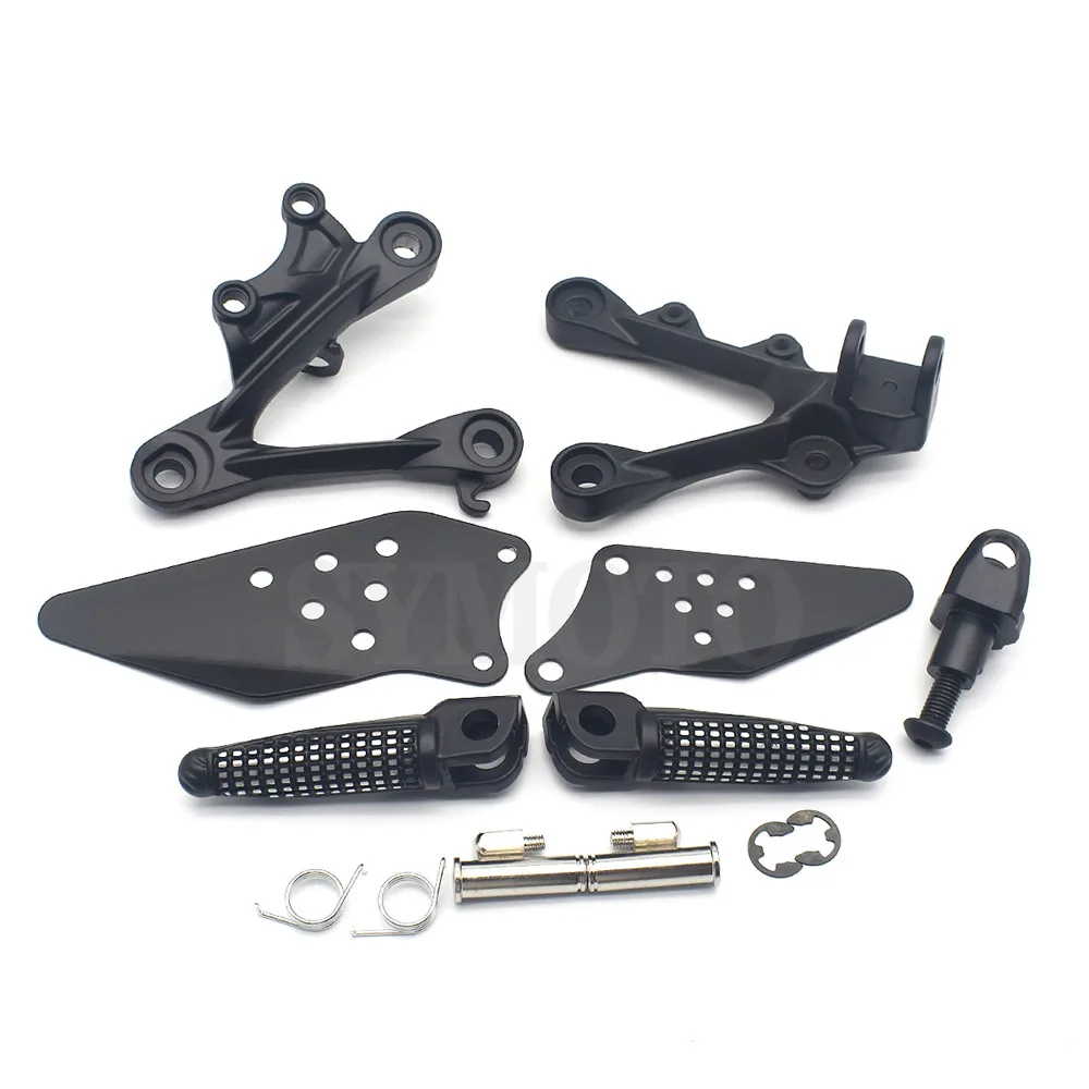 Motorcycle Front Footpegs Foot Pegs Footrest Pedals Bracket For KAWASAKI ZX6R ZX-6R ZX 6R ZX636 2009 2010 2011 2012 2013 2014