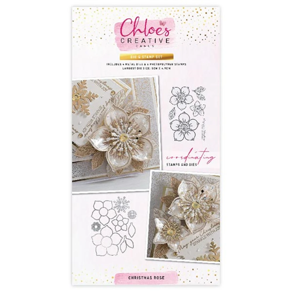 Christmas Rose New Metal Cutting Dies Silicone Stamps Scrapbooking Photo Album Card Diy Paper Embossing Craft Supplies 2021