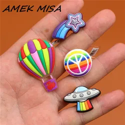 Single Sale 1pcs Original Shoe Charms Shooting Star UFO Peace Balloon Shoe Accessories Buckle Decorations Fit Kids Gift