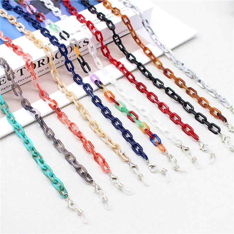 New Retro Bright Acrylic Glasses Chain for Face Mask Necklace Sunglasses Rope Hang Women Men Neck Strap Holder Hanging Lanyards