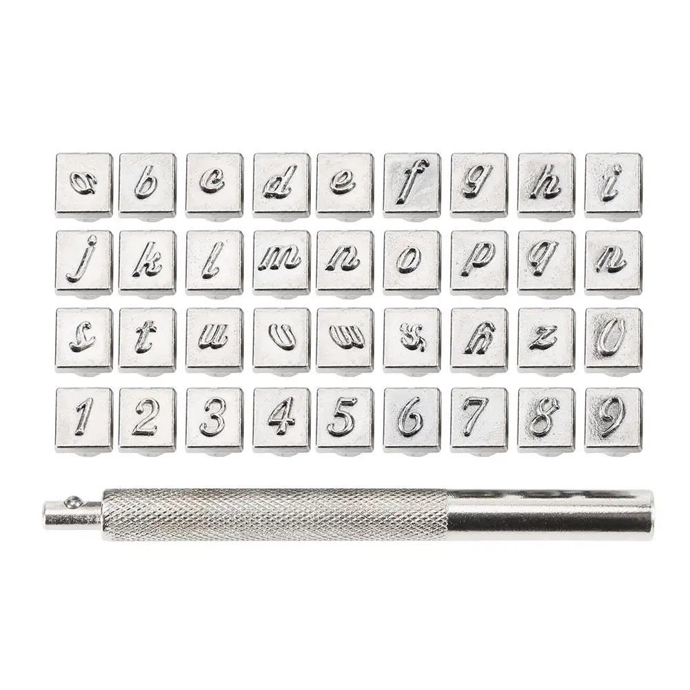 36Pcs ตัวอักษร Punch Stamp Punch Set สำหรับหนังหัตถกรรมชุดเครื่องมือโลหะหนัง Punch เครื่องมือ Staming Leathercraft