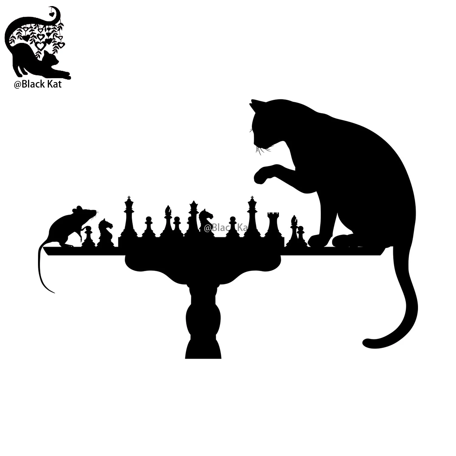 Cat and Mouse Game Cutting Dies Animals Play Chess Metal Stencil For DIY Scrapbooking Card Craft