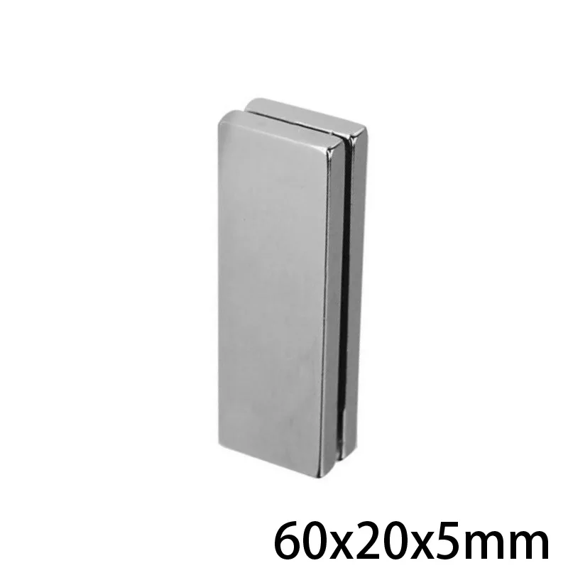 60x20x5 Powerful Magnets 60mmX20mm N35 Neodymium Magnet 60x20x5mm Permanent NdFeB Magnets 60*20*5 mm  Big Sheet Magnet