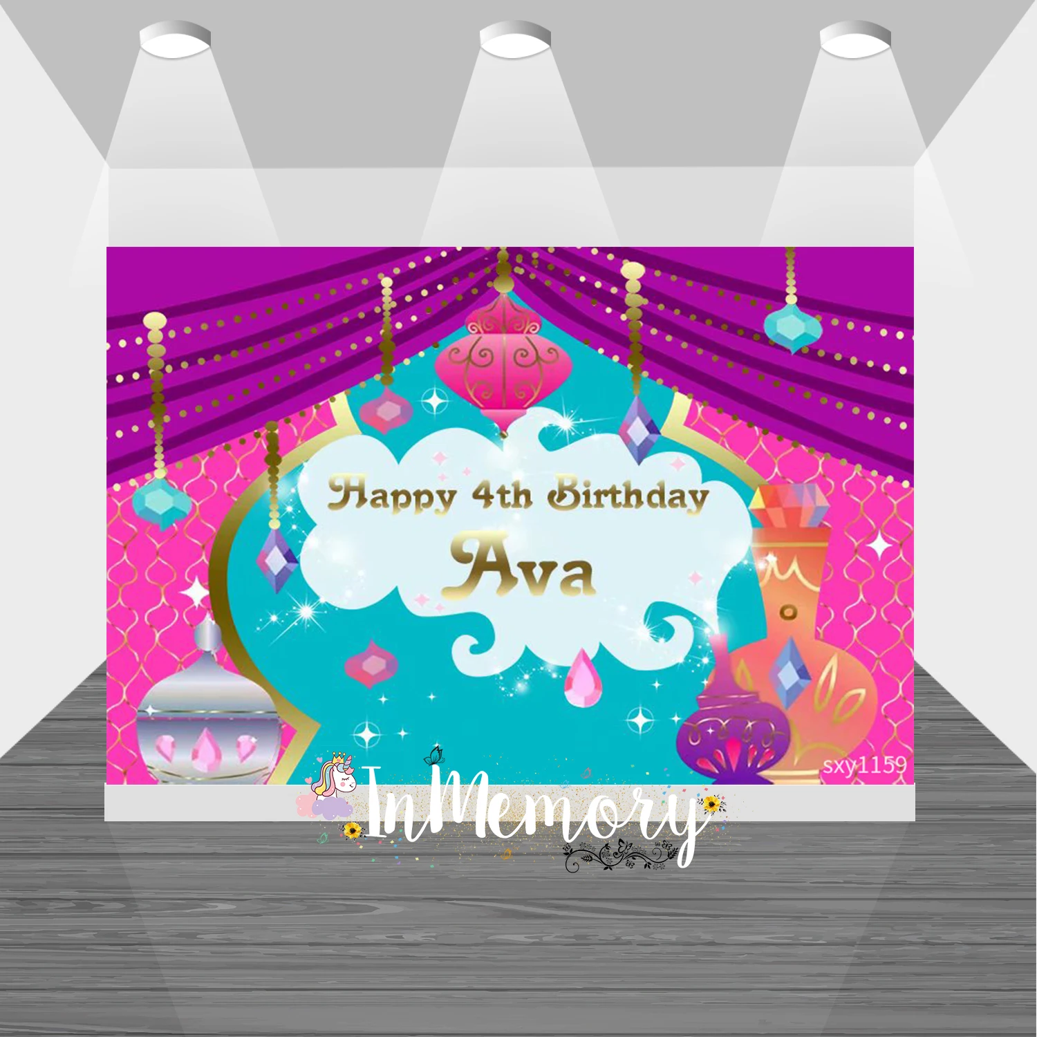 

Eid Mubarak Background Lantern Crescent Ramadan Festival Party Decor Photography Backdrops For Photo Studio Vinyl Custom