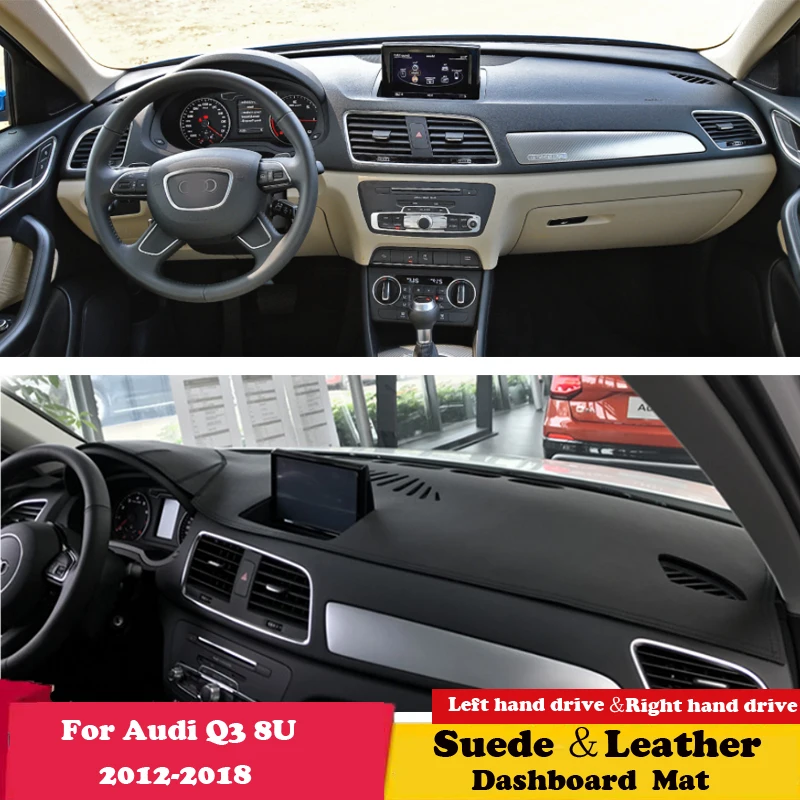 

For Audi Q3 8U RS q3 2012 -2018 S-line Suede Leather Dashmat Dashboard Cover Pad Dash Mat Auto Cushion Sticke Car Accessories