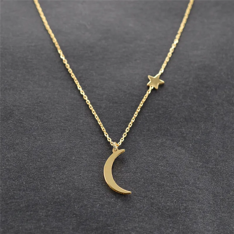 Trendy Simple Star Moon Choker Necklace For Women Gold Color Chocker collar collier femme Cheap Statement jewelry 2020 New