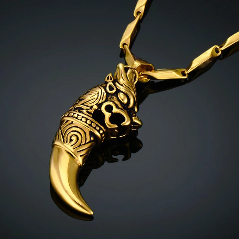 New 316L Stainless Steel Chain Link Dragon Pendant Men Gold Color Fashion Jewelry Punk Collier Long Necklace Dropshipping