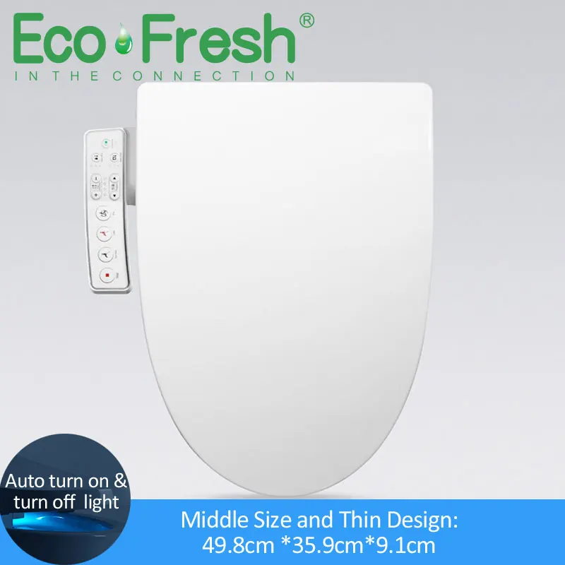 

EcoFresh V. O. Ushape Smart toilet seat Electric Bidet cover smart night light intelligent bidet sprayer heat clean Massage