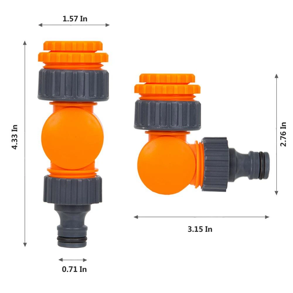 Divisor de grifo de agua giratorio, conector rápido de riego para agricultura, válvula de Control de agua de 1/2 pulgadas y 3/4 pulgadas