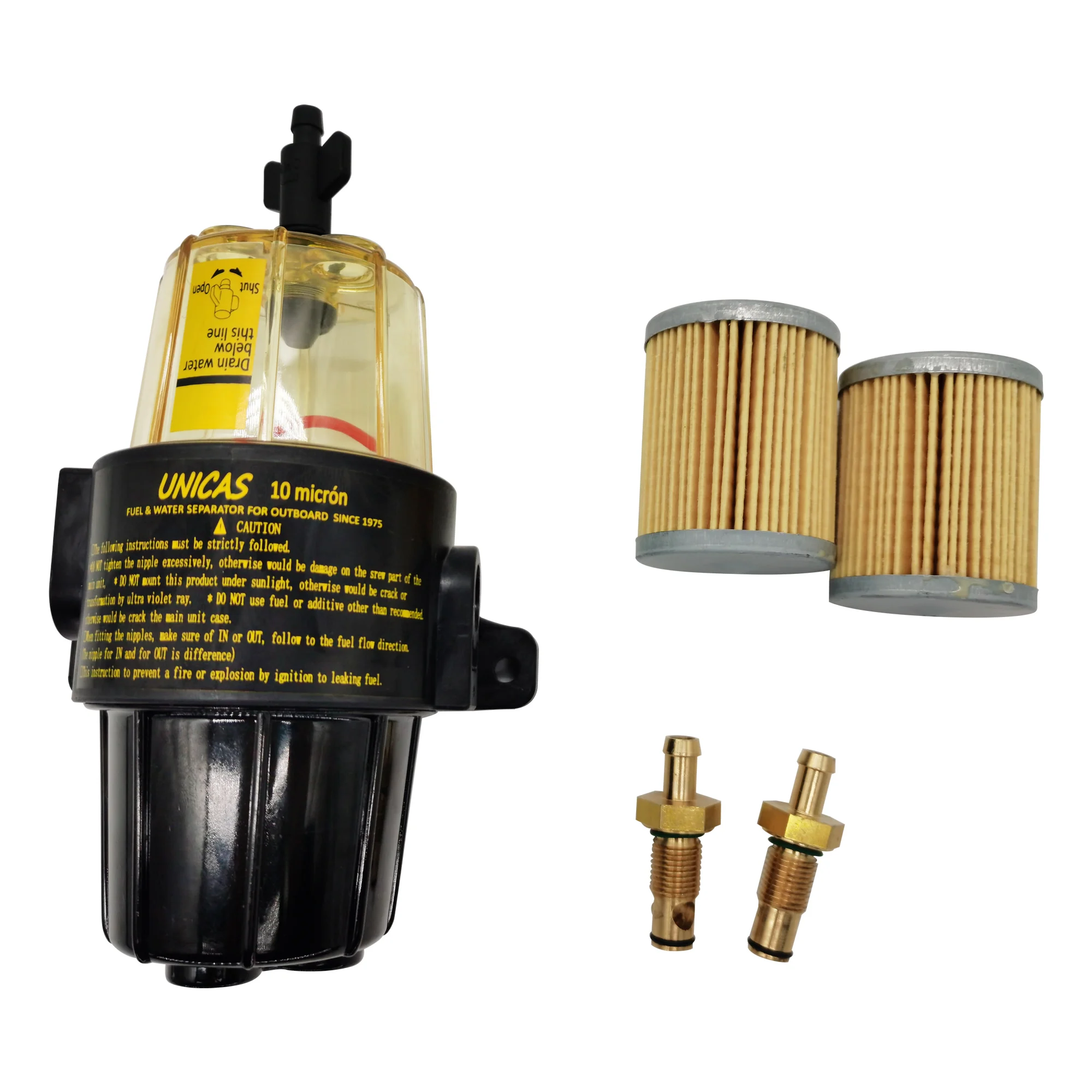 

UF-10K Fuel Filter/Water Separator Assembly with 2 Extra Filters for All Outboard Motors Up to 350 HP Yacht Boat Engine