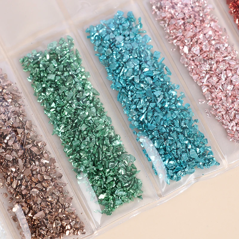 1Set Jewelry Making Mold Fillings Broken Glass Stones Crystal UV Epoxy Resin Filler DIY Crafts Nail Art Decorations