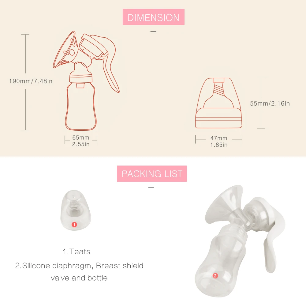 Breast Pump Baby Nipple Manual Suction  Milk Pump Feeding Breasts Pumps Milk Bottle Sucking Postpartum Supplies Accessories