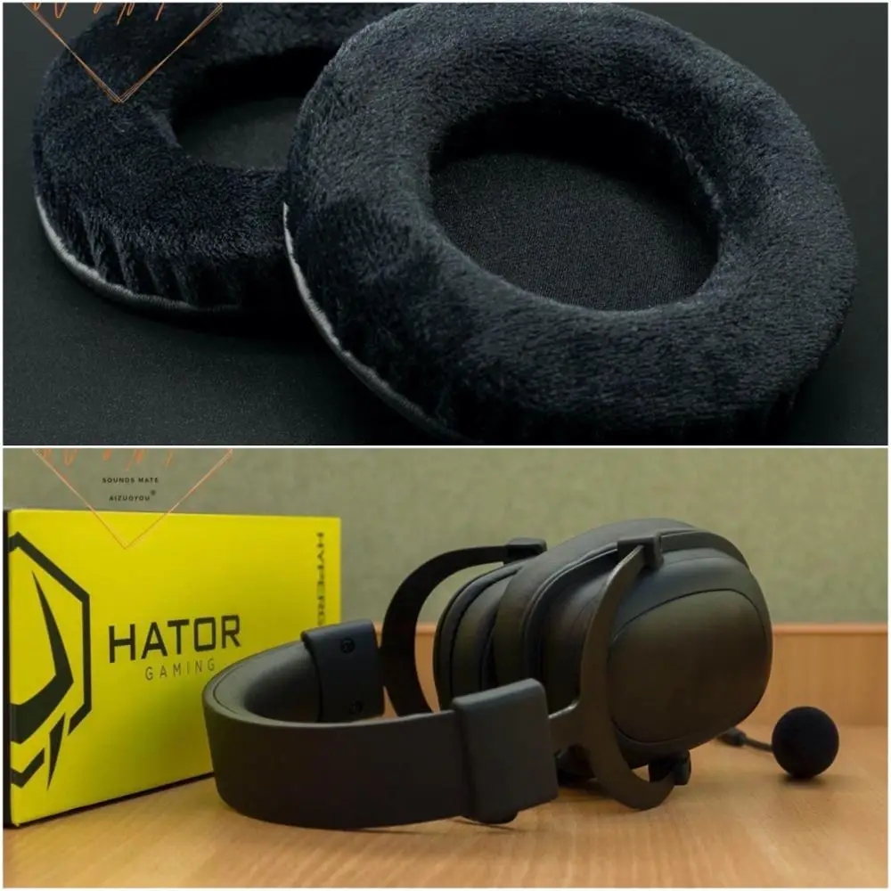 Thick Velour Velvet Ear Pads Cushion For Hator Hypergang Gaming Headset Perfect Quality, Not Cheap Version