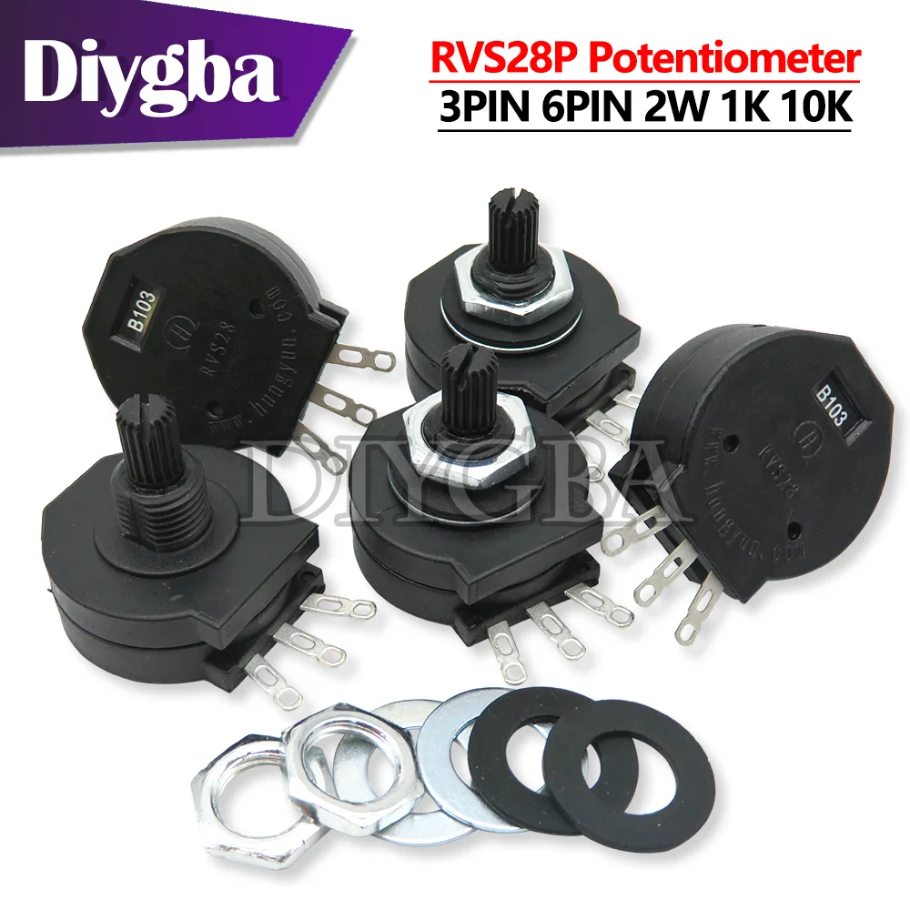 2PCS RVS28P 2W 1K 10K welding machine Parts 3PIN 6PIN 103 102 Electric welding machine potentiometer plastic package