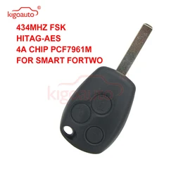 Kigoauto Remote Car Key 3 Button 434Mhz VA6 Blade 4A Chip For New Smart 2015 2016