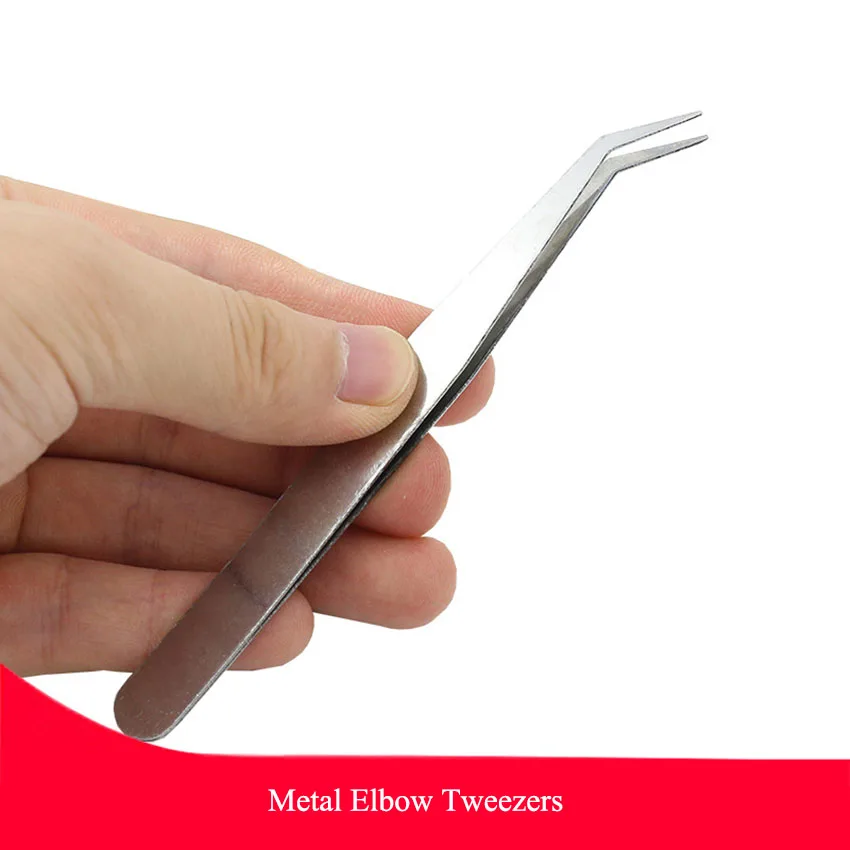 1 Máy Tính Khuỷu Tay Nhíp Làm Đẹp Lông Mi Giả Nhíp Kim Loại Bé Gái Mắt Mi Nối Dài Kẹp Mi Trang Điểm Mỹ Phẩm Dụng Cụ