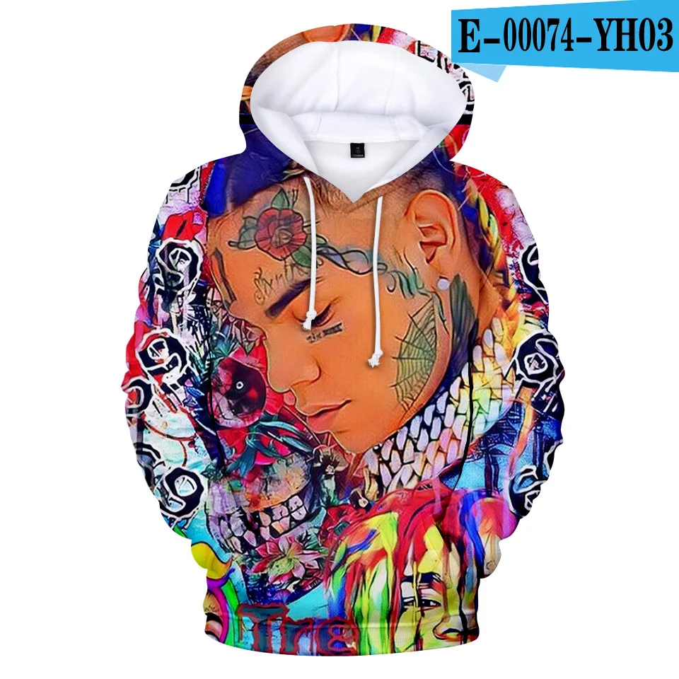 

NewPersonality Rapper Tekashi69 6ix9ine 3D Hoodies Sweatshirts Men/Women Long Sleeve Hoodie Fashion Cute Sweatshirt Oversized