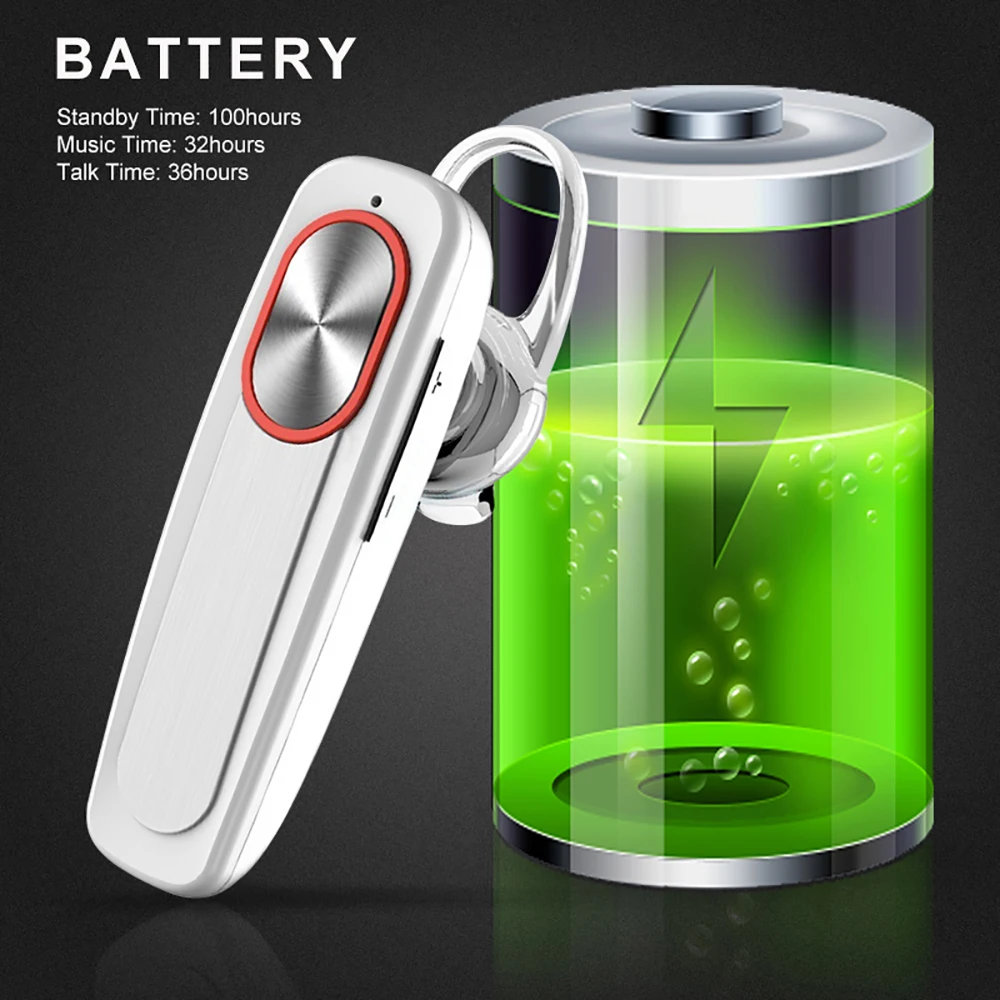 سماعات أذن فردية لاسلكية للرجال تعمل بالبلوتوث سماعة أذن ستيريو بدون استخدام اليدين وقت استعداد طويل مع خطاف للأذن لهاتف iPhone 11