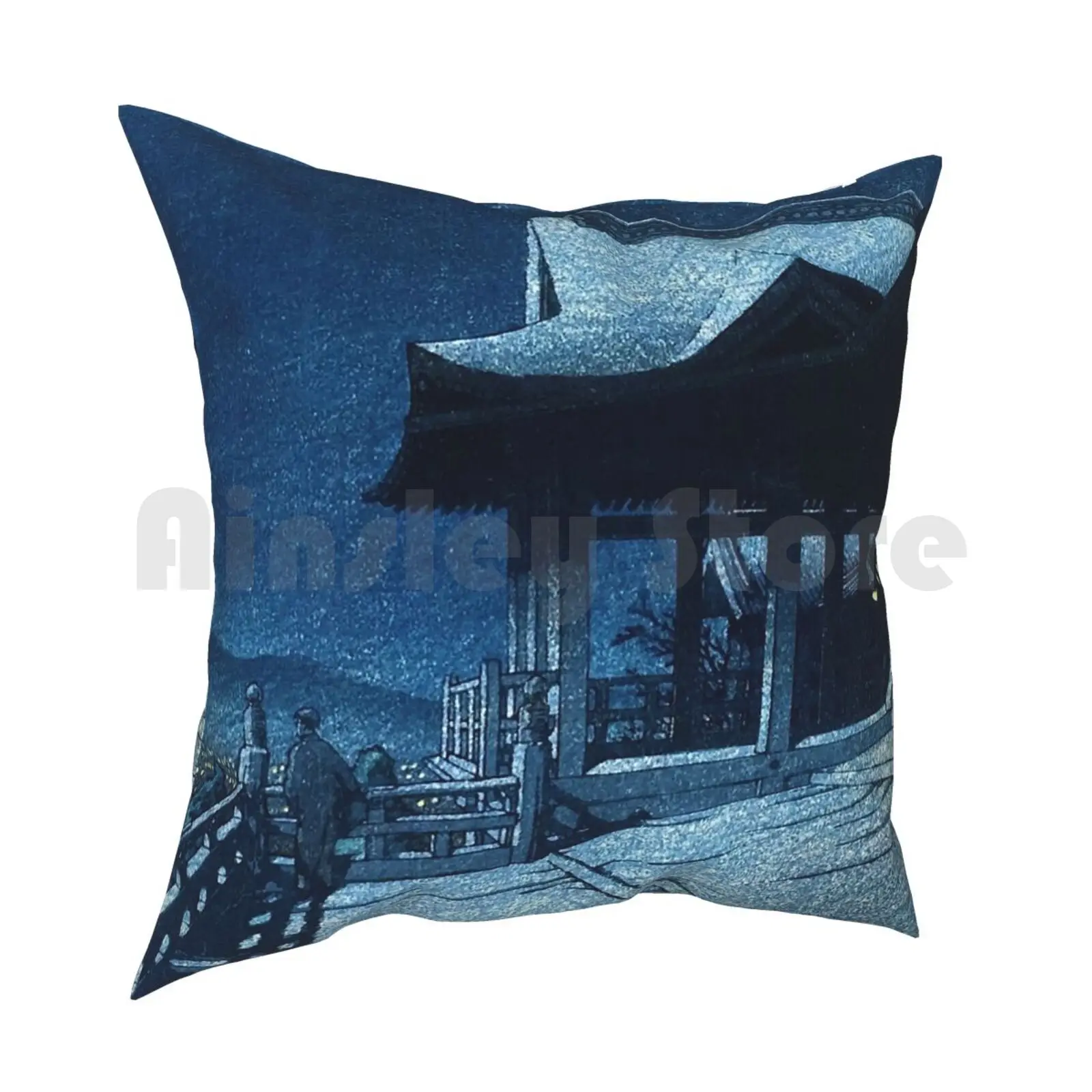 Kiyomizu Dera Temple In Kyoto By Kawase Hasui Pillow Case Printed Home Soft DIY Pillow cover Japan Japanese Nihon Hokusai