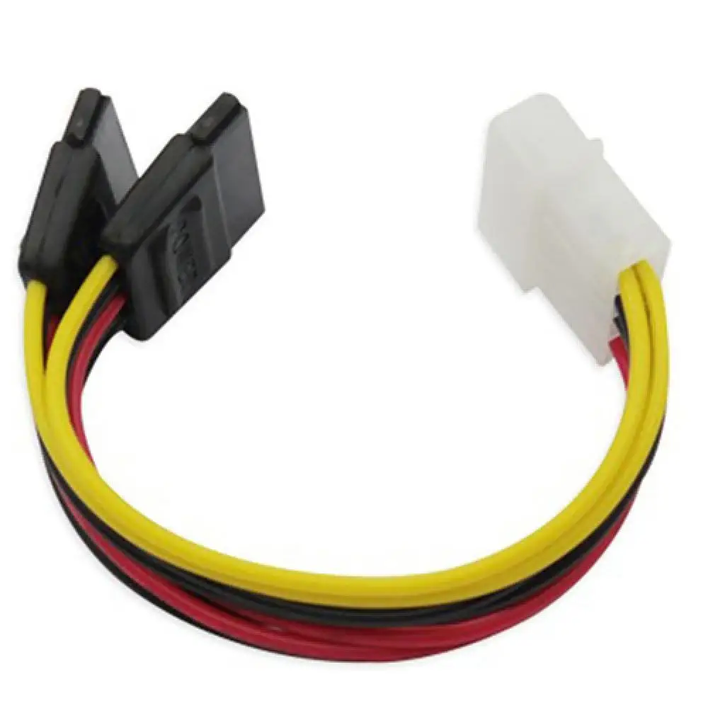 ขายร้อน1Pcs 4ขา IDE Molex ถึง2 15 Pin Serial ATA SATA HDD Adaptor Cable ไดรฟ์คู่สำหรับ PC Dropshipping