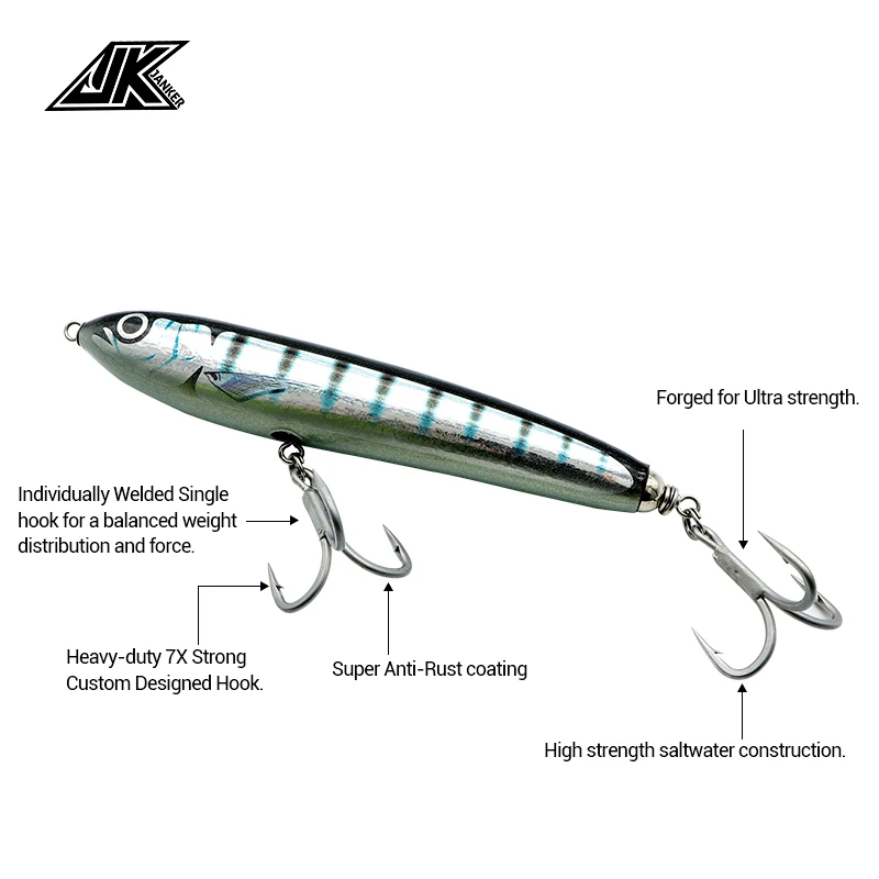 JK GT-R77 4/0 5/0 6/0 Treble Hooks Fishing 7X Strong Triple Fish Hooks Tee Hook Box Treble Hook Sea Fishing Accessories