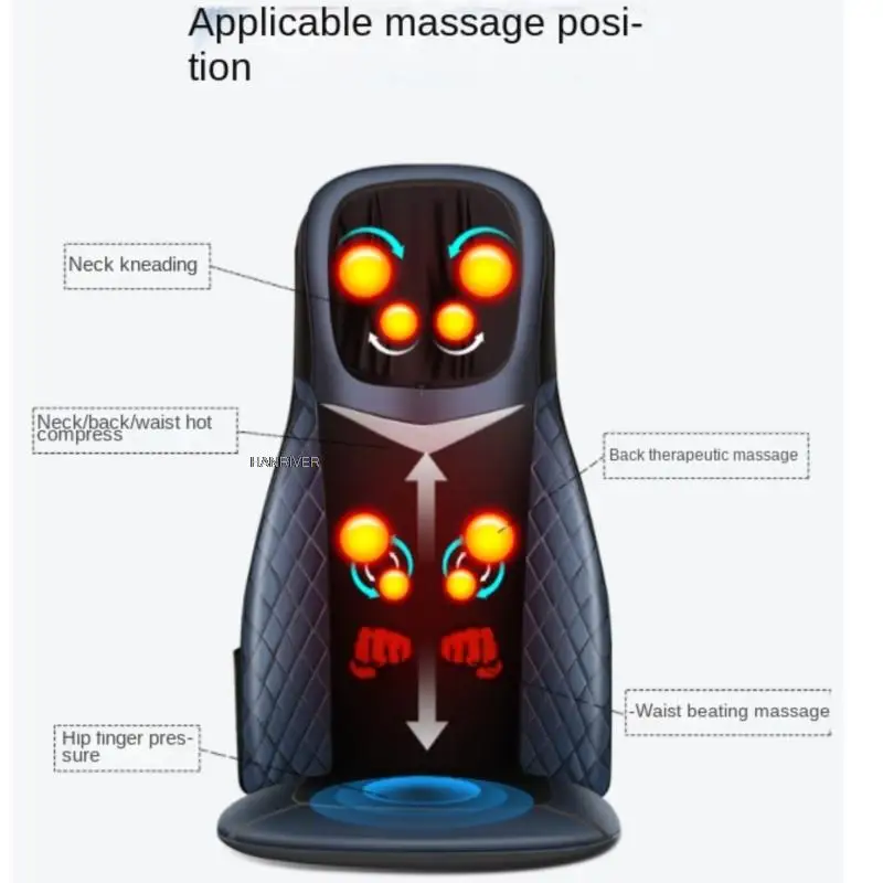 Massage cushion multi-function body kneading home back waist neck massager chair cushion car cushion for leaning on