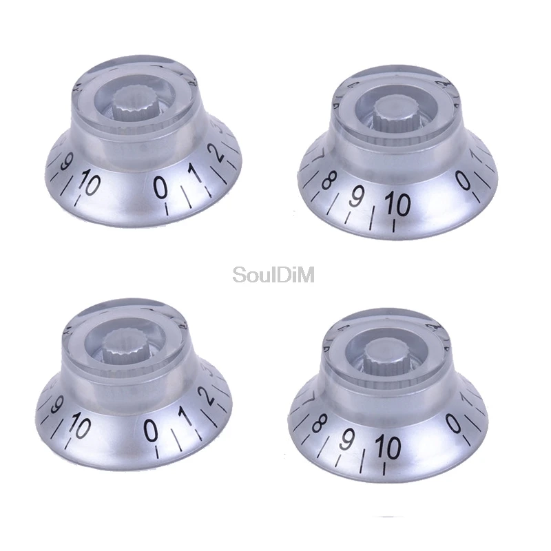 4pcs Colorful Top Hat Speed Control Plastic Material Transparent hand guitar knobs For Electric Guitar